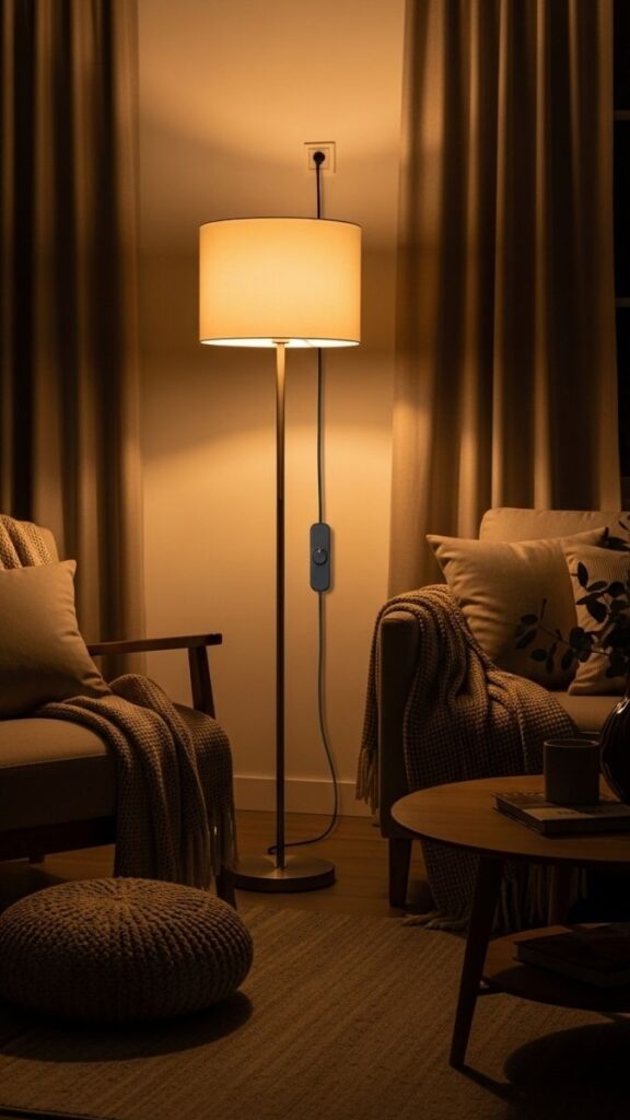 A Dimmer on Your Existing Floor Lamp Using a Plug-In Dimmer