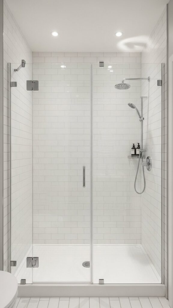 A Glass Shower Enclosure to Open Up the Visual Field