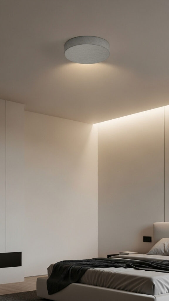 A Low-Profile Disc Light in Concrete or Stone Finish