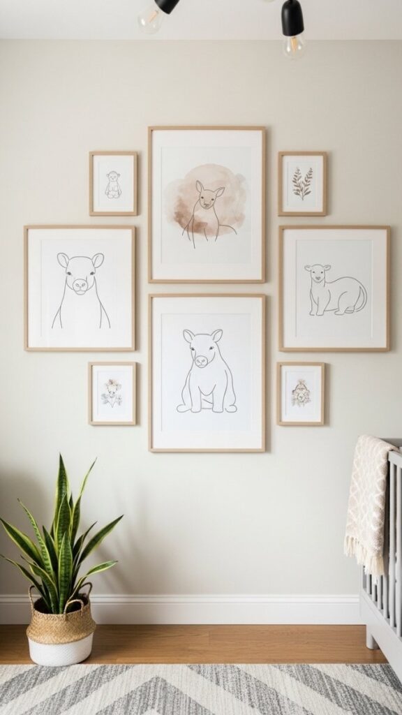 A Neutral Gallery Wall That Grows With Your Child