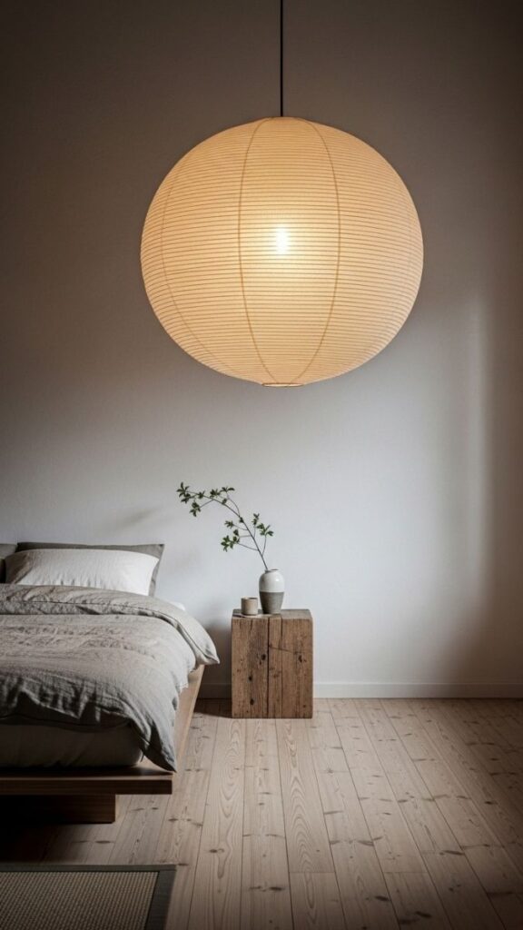 A Paper or Washi Lantern Pendant for Soft, Diffused Coverage