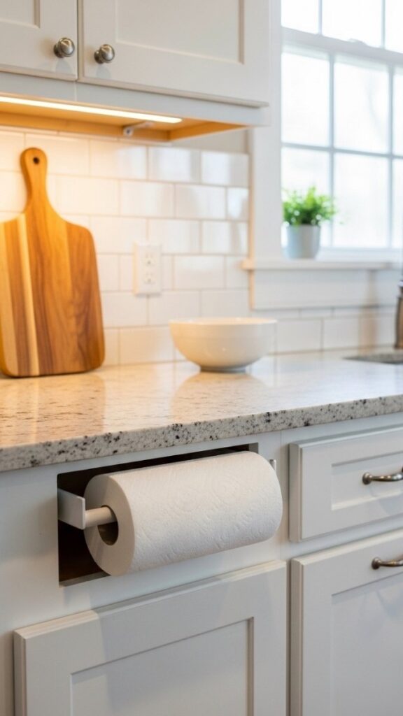 A Paper Towel Holder That Mounts Under the Cabinet