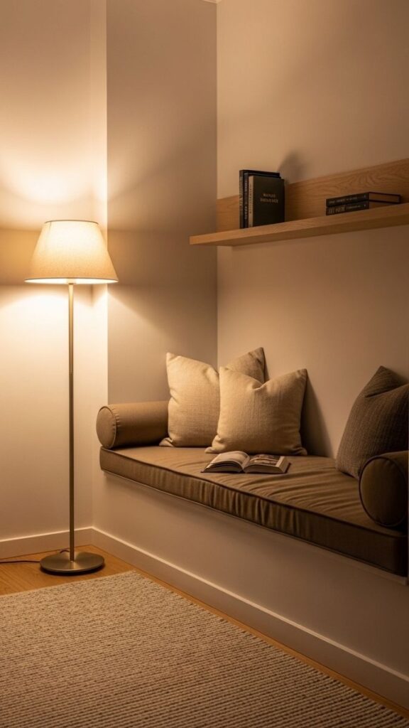 A Reading Nook Built Into an Unused Corner