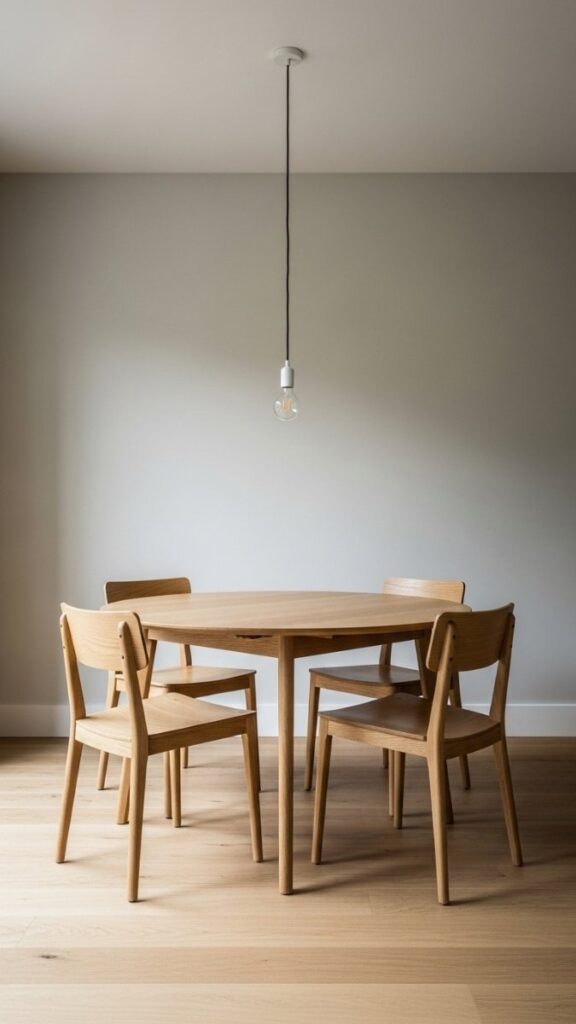 A Round Dining Table in a Square Room
