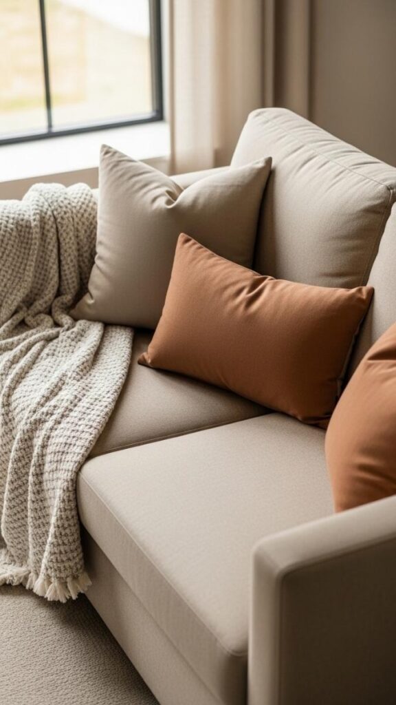 A Soft, Layered Throw and Pillow Setup