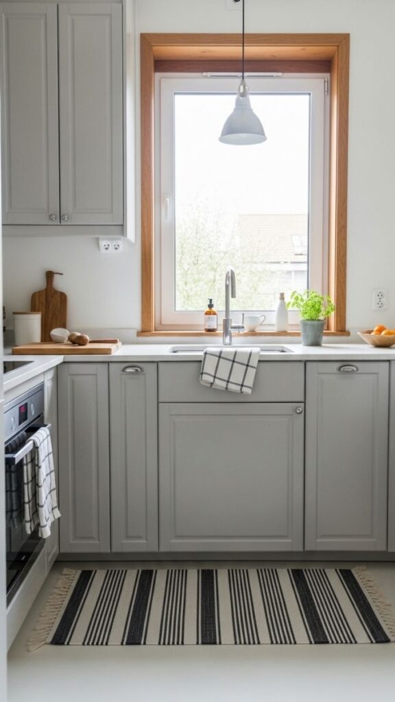 A Statement Rug Under the Kitchen Sink or Work Zone
