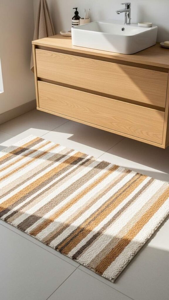 Add a Bath Mat That Works as a Design Anchor