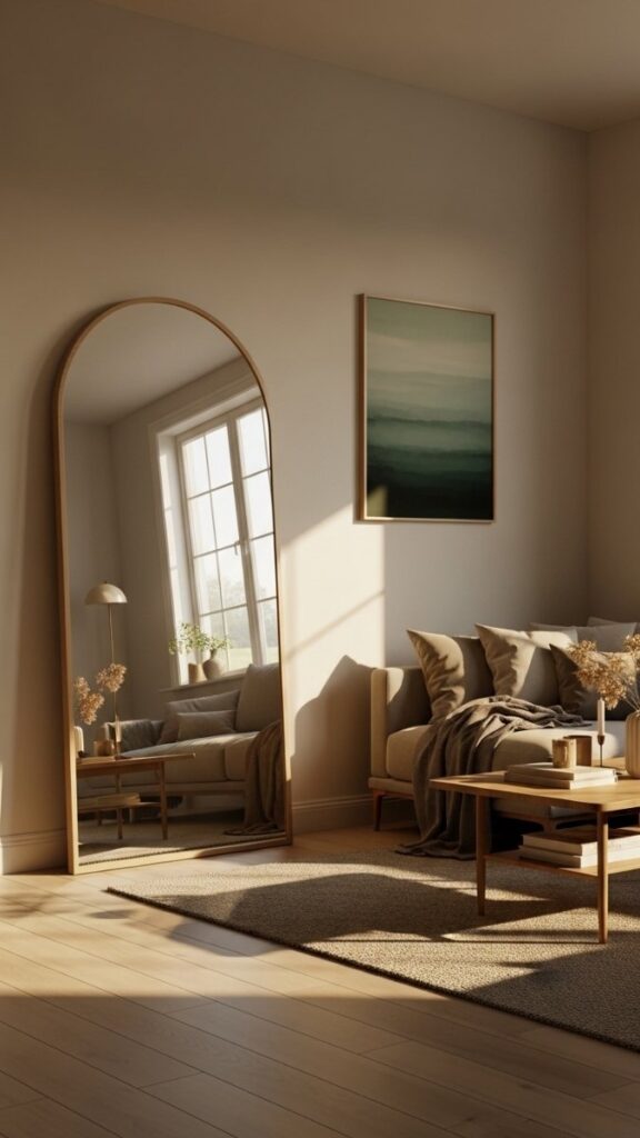 Add a Decorative Mirror to Reflect Light and Add Visual Depth