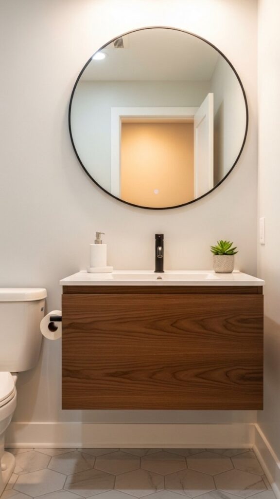 Add a Floating Vanity to Expose Floor Space