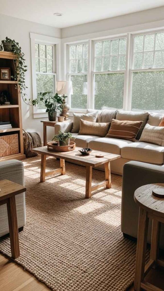 Add a Jute or Sisal Rug Under Furniture for Natural Ground Texture