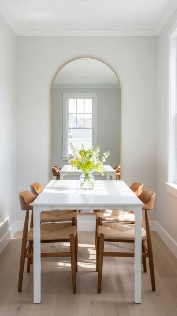 Add a Mirror to Expand a Narrow Dining Room