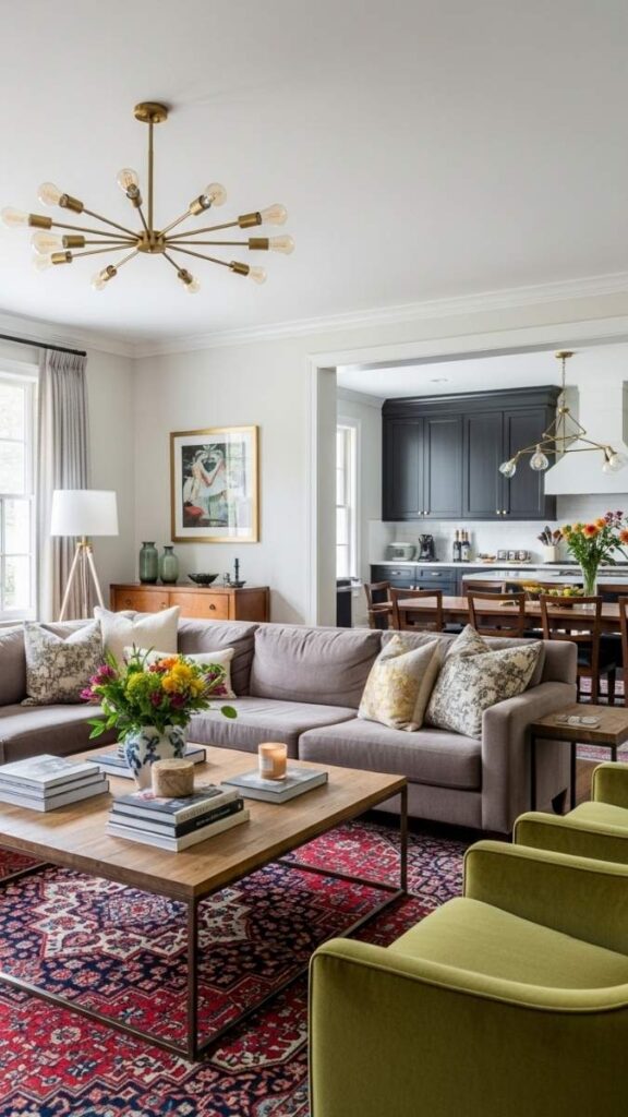 Add a Second Rug in a Reading Area to Define Multiple Zones in One Room