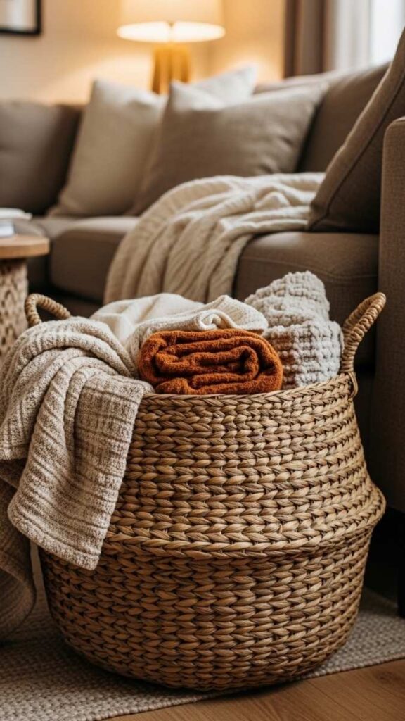 Add a Woven Basket for Visible Storage