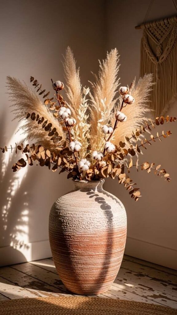 Add Dried Botanicals and Pampas Grass for Low-Maintenance Texture