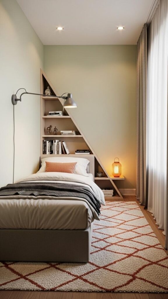 Angle the Bed in a Corner to Break Up a Boxy Layout