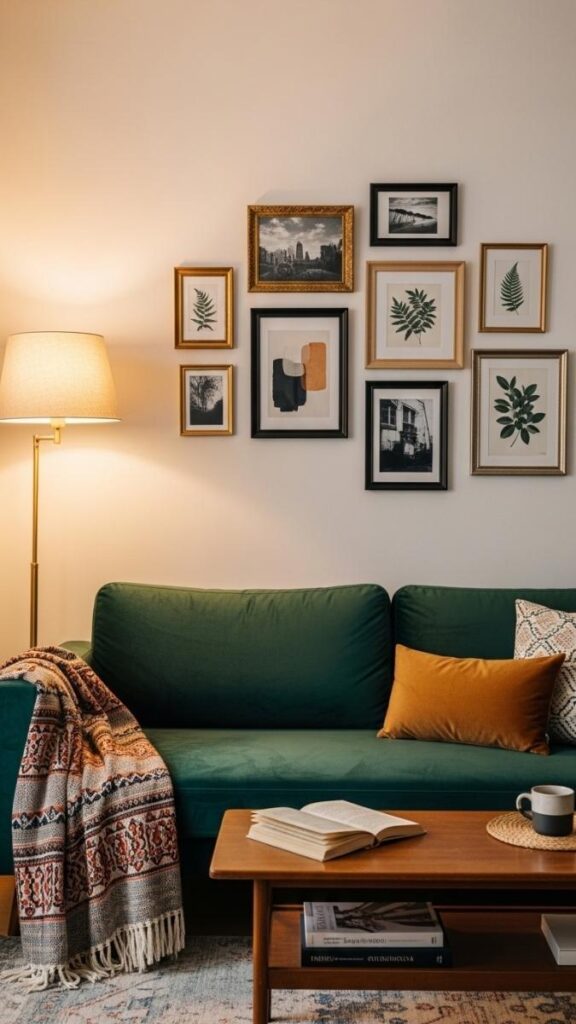 Asymmetric Gallery Wall With Mixed Frame Sizes