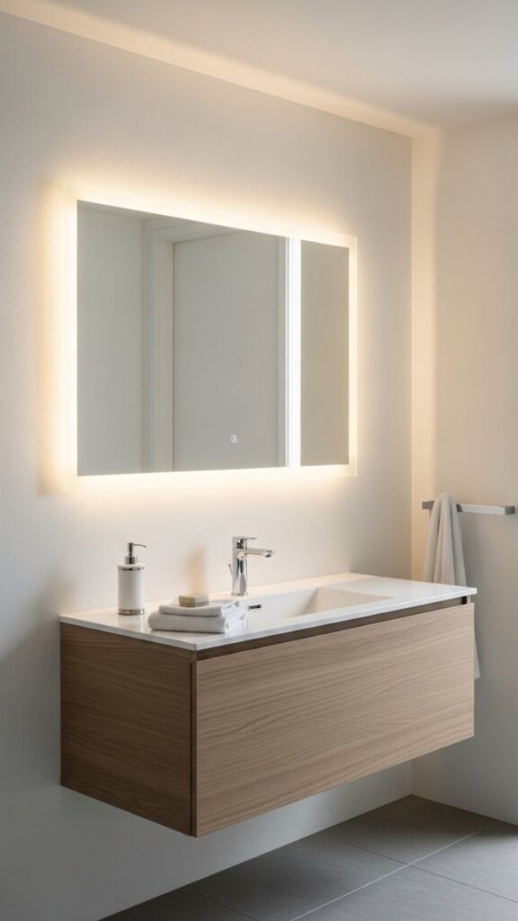 Behind the Mirror for Soft, Shadow-Free Task Lighting