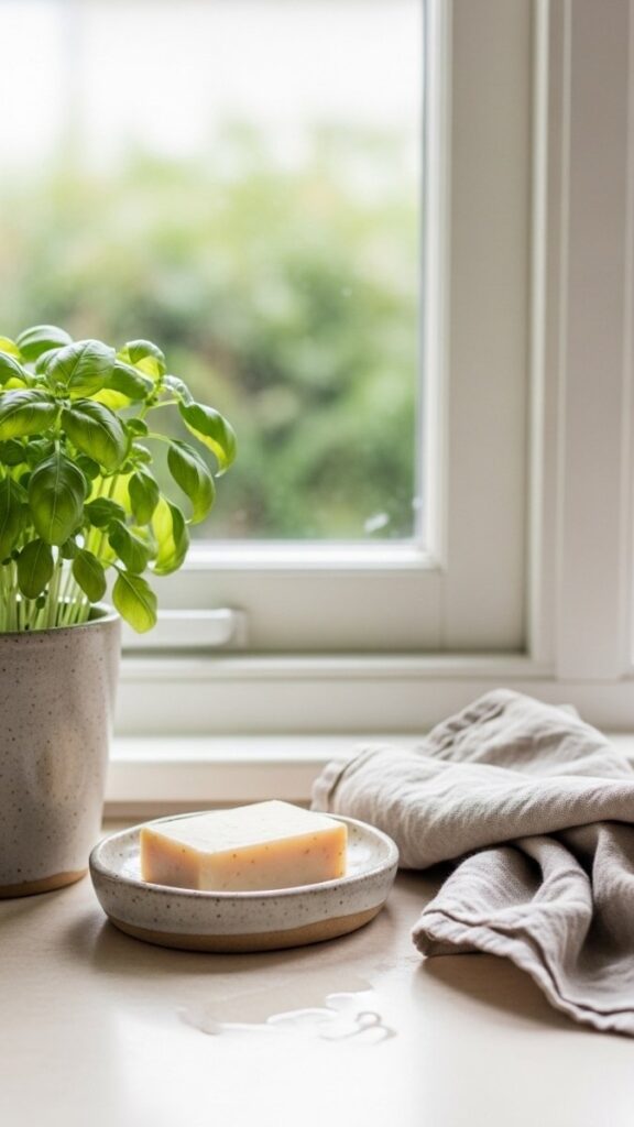 Bring in a Small Potted Plant or Fresh Herbs