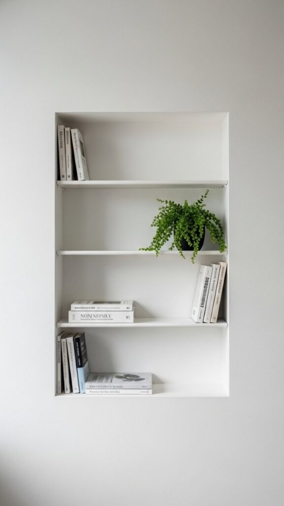 Built-In or Recessed Wall Shelving Instead of Freestanding Units