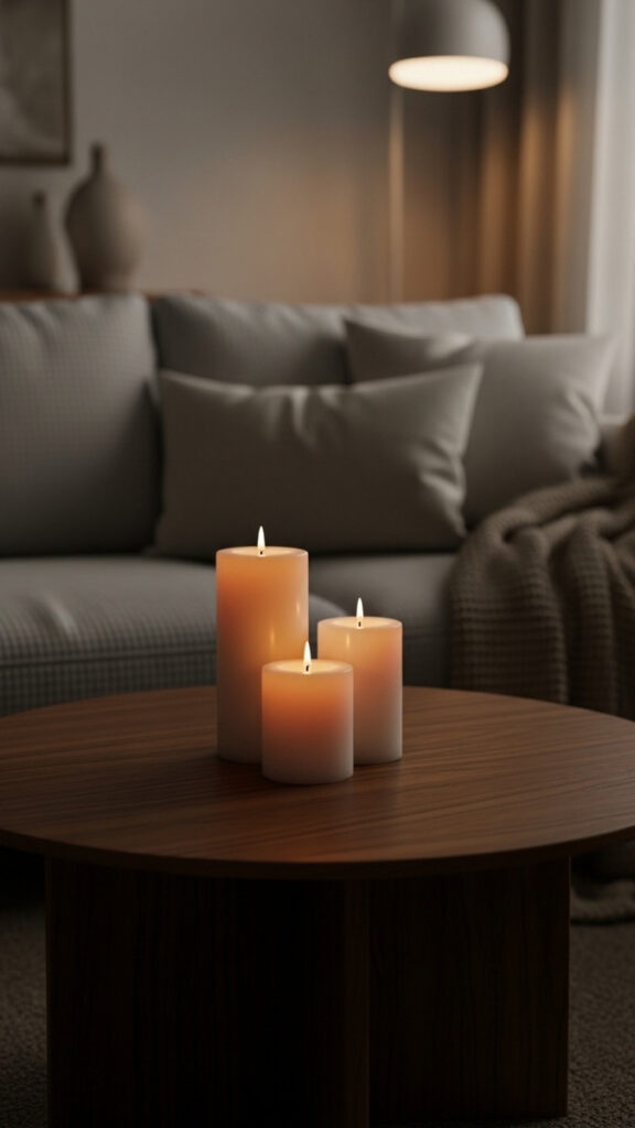 Candles Grouped in a Cluster for Low-Level Warmth