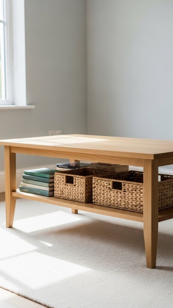 Choose a Coffee Table With Storage or a Lower Shelf for Hidden Function