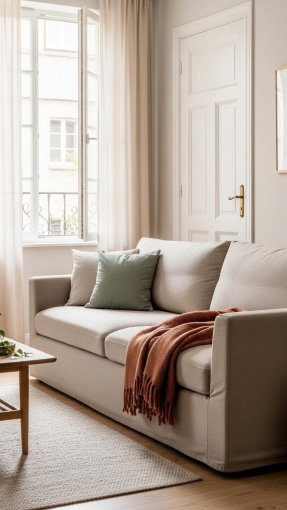 Choose a Sofa in a Neutral Tone That Works With Multiple Accent Colors