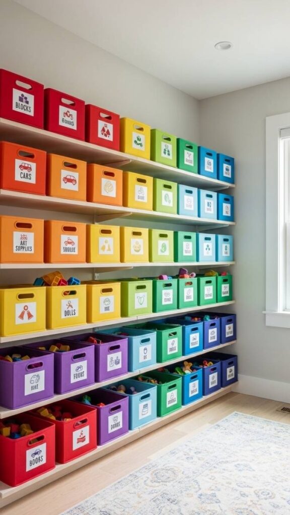 Color-Coded Storage System by Category