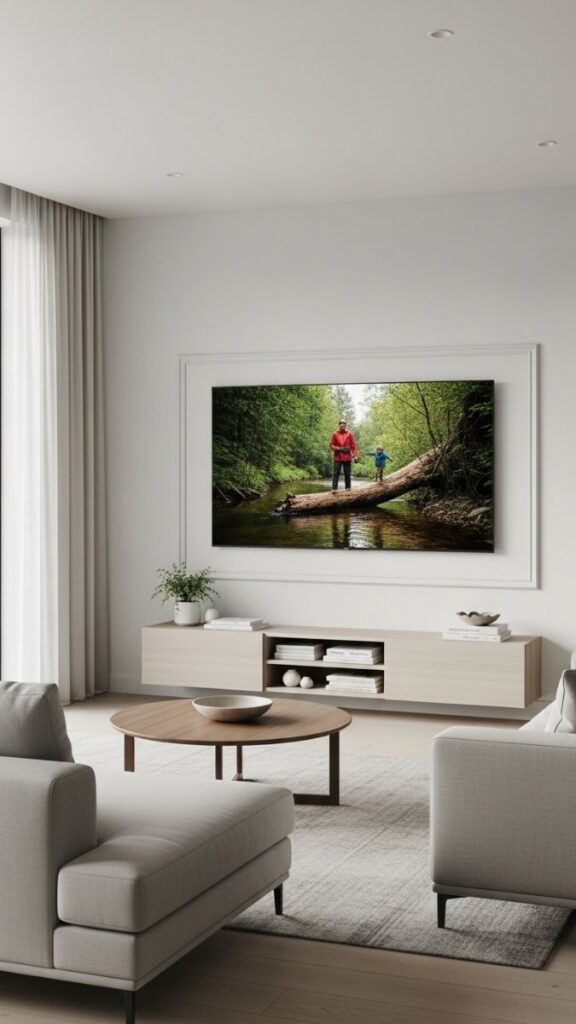 Concealed TV Setup With a Simple Panel or Frame