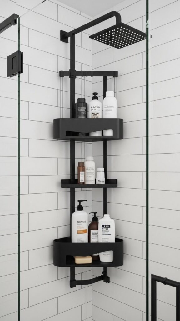 Corner Shower Caddy That Mounts Without Suction Cups