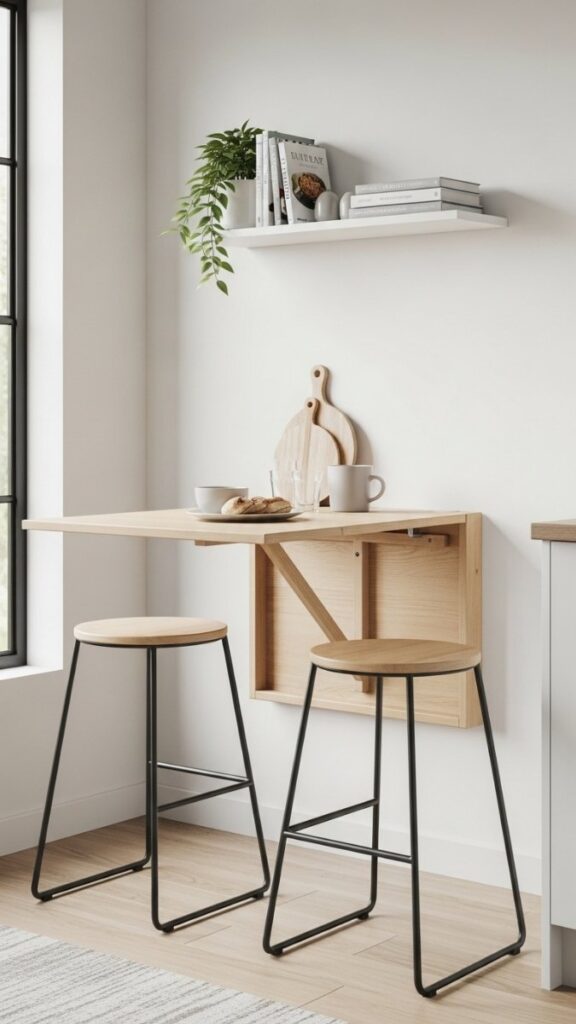 Create a Dining Zone With a Fold-Down Wall Table