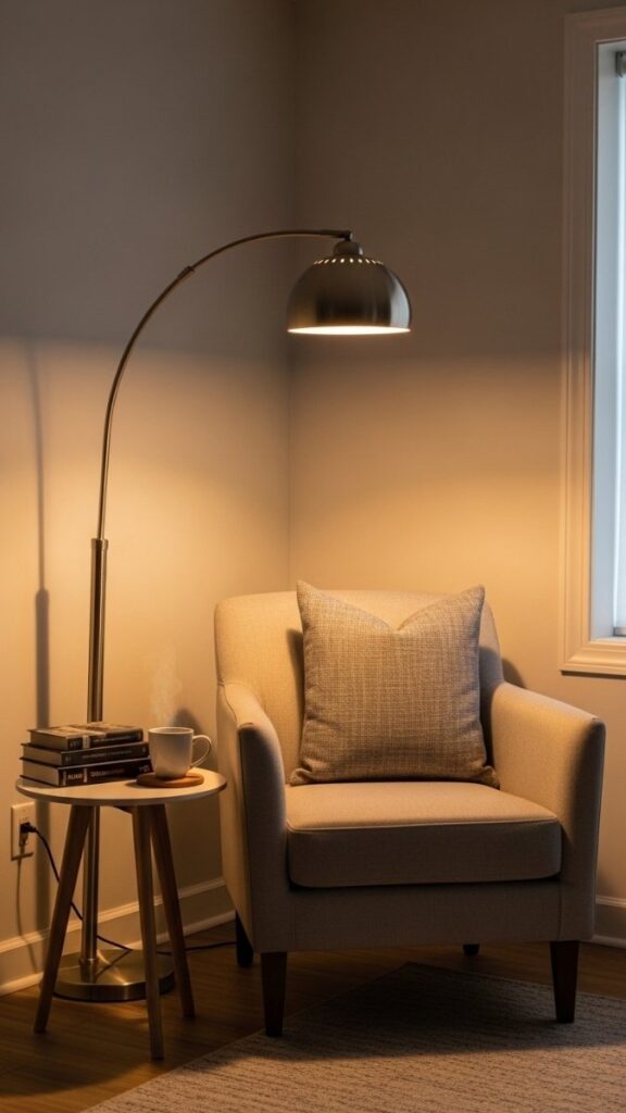 Create a Reading Corner With a Single Chair and Floor Lamp