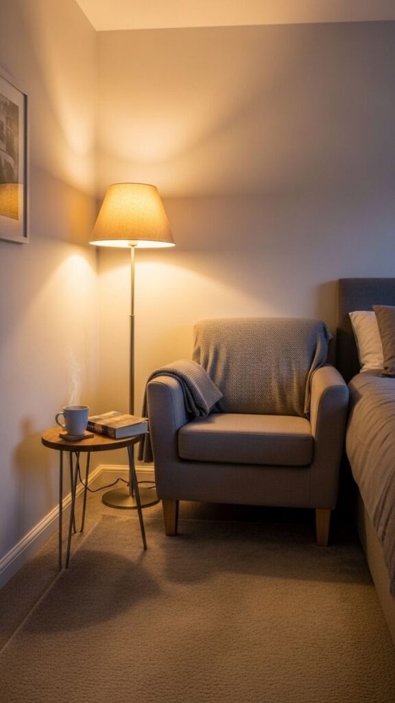 Create a Reading Nook in a Dead Corner With a Single Chair and Lamp