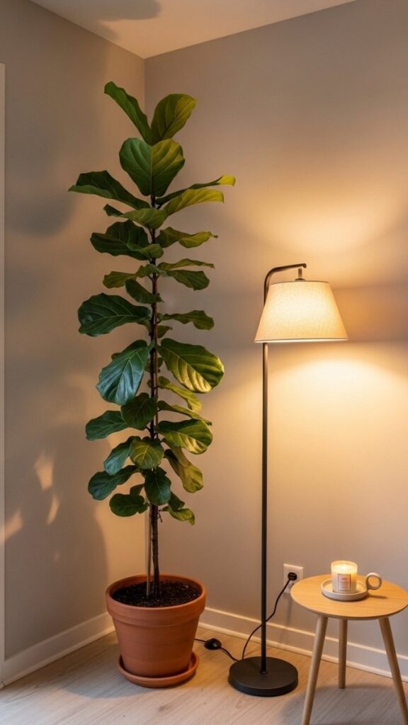 Create Visual Height With a Tall Plant in an Empty Corner