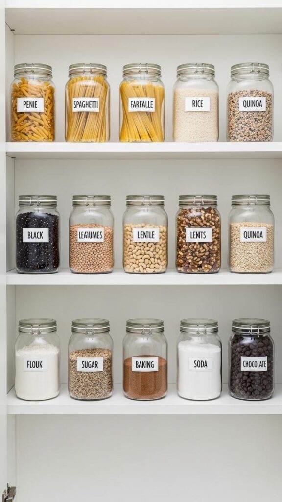 Decanted Pantry System in a Single Closed Cabinet
