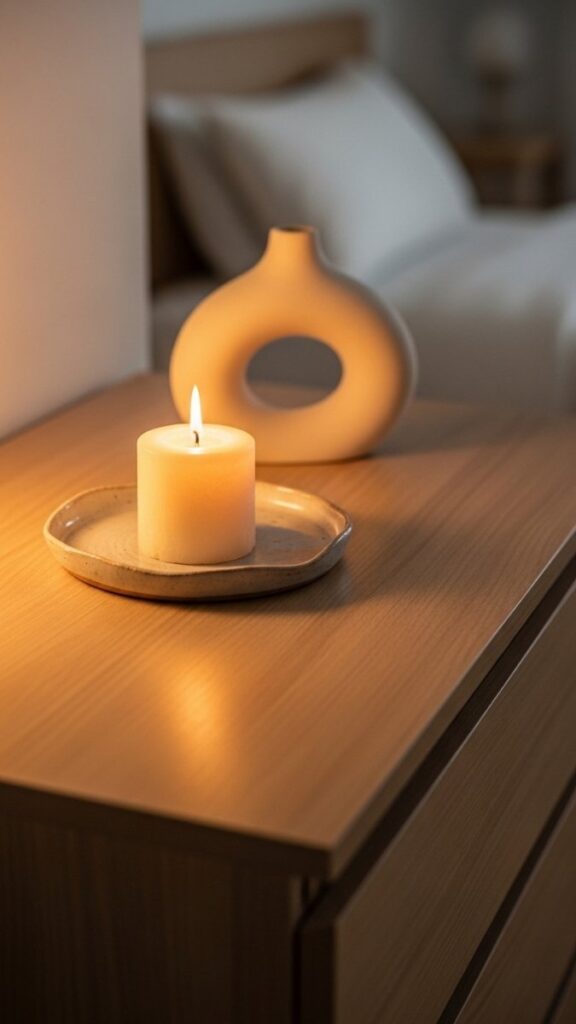 Decluttered Dresser Top as a Styled Vignette