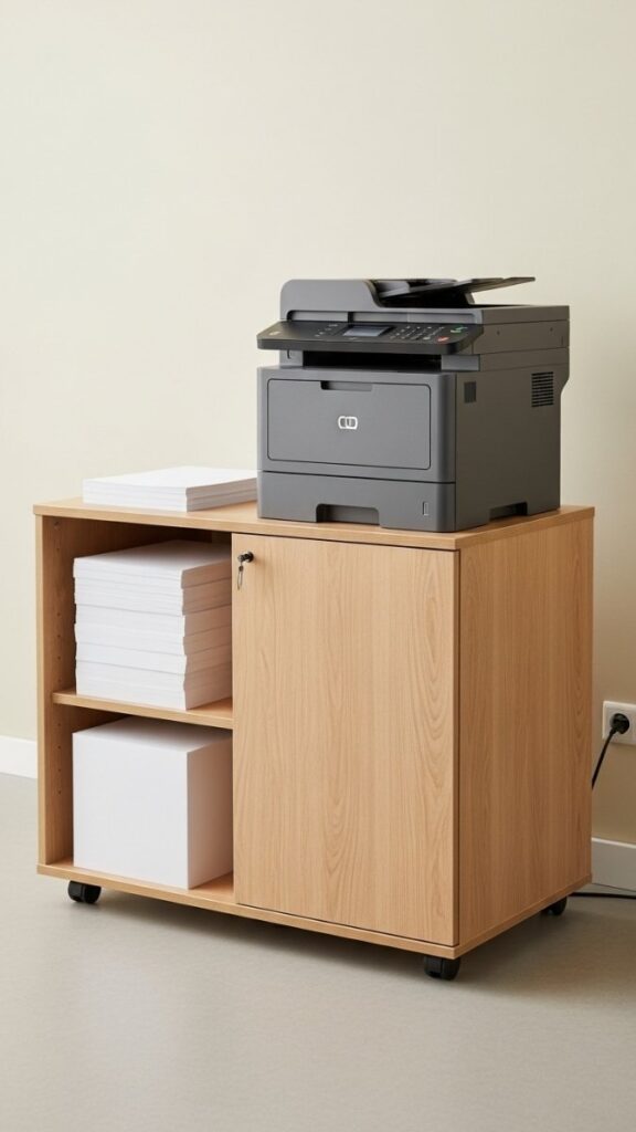 Dedicated Printer and Paper Storage