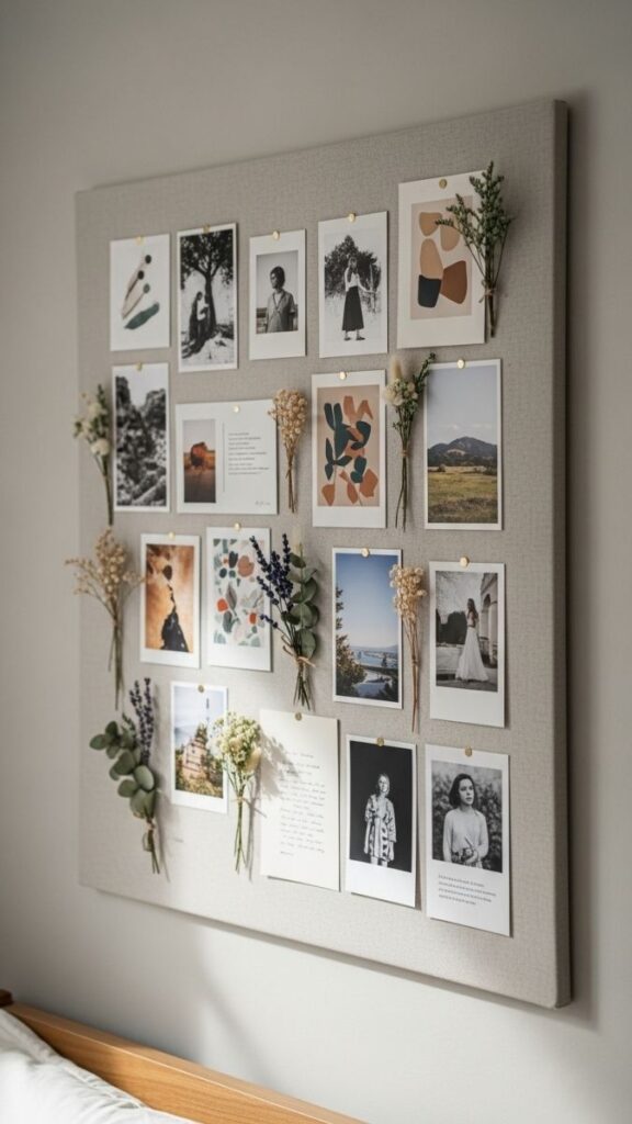 Fabric Pin Board for a Styled Gallery Wall Alternative