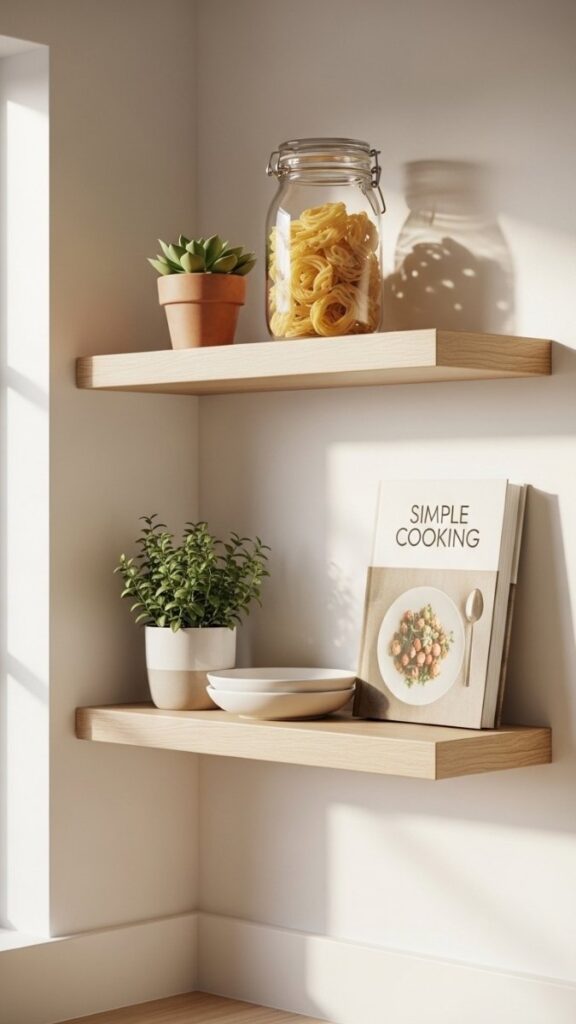 Floating Shelves in the Corner Dead Zone