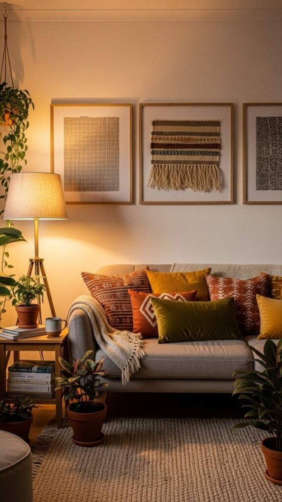 Framed Fabric or Wallpaper Panels as Textured Wall Art