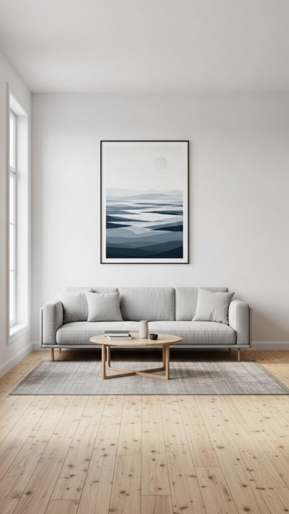 Go Minimal with Art  One Large Piece, Low-Hung