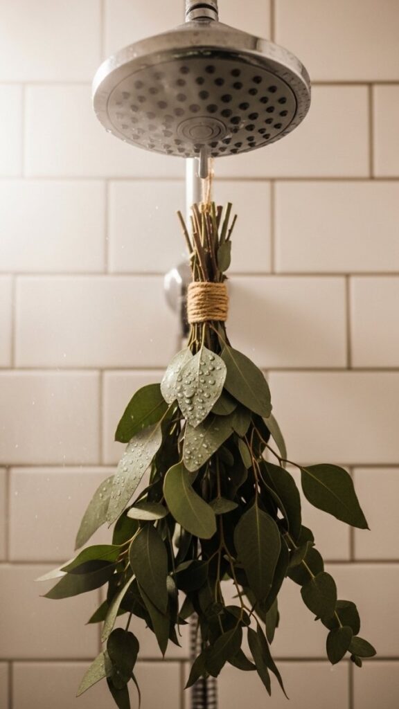 Hang a Eucalyptus Bundle from the Showerhead