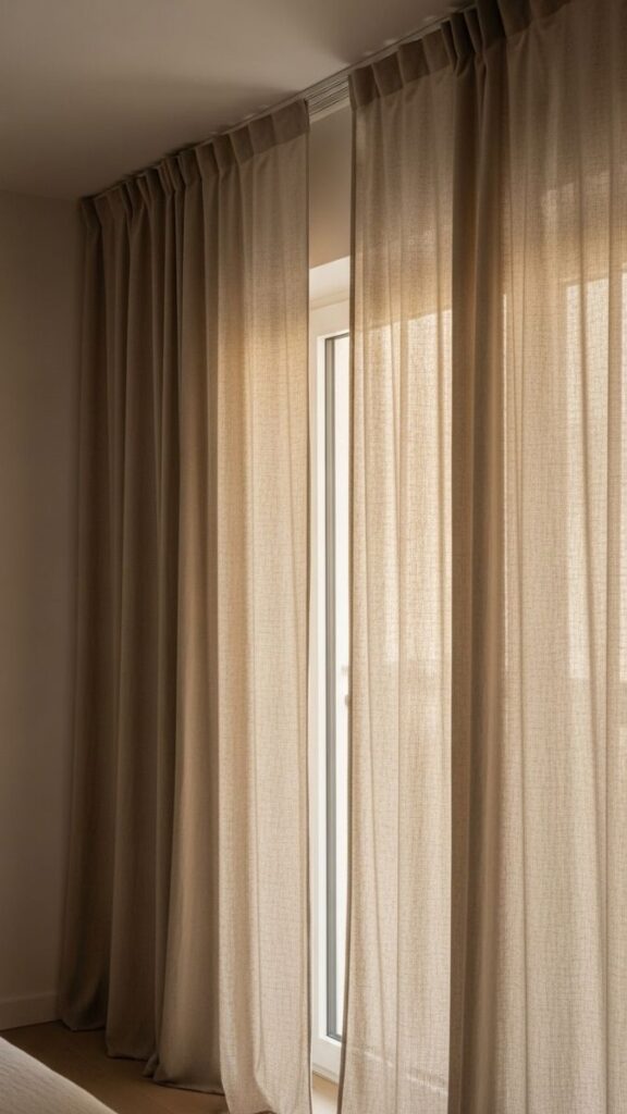 Hang Curtains at Ceiling Height to Elongate the Walls