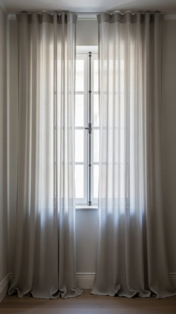 Hang Curtains From Ceiling to Floor, Even Over Small Windows