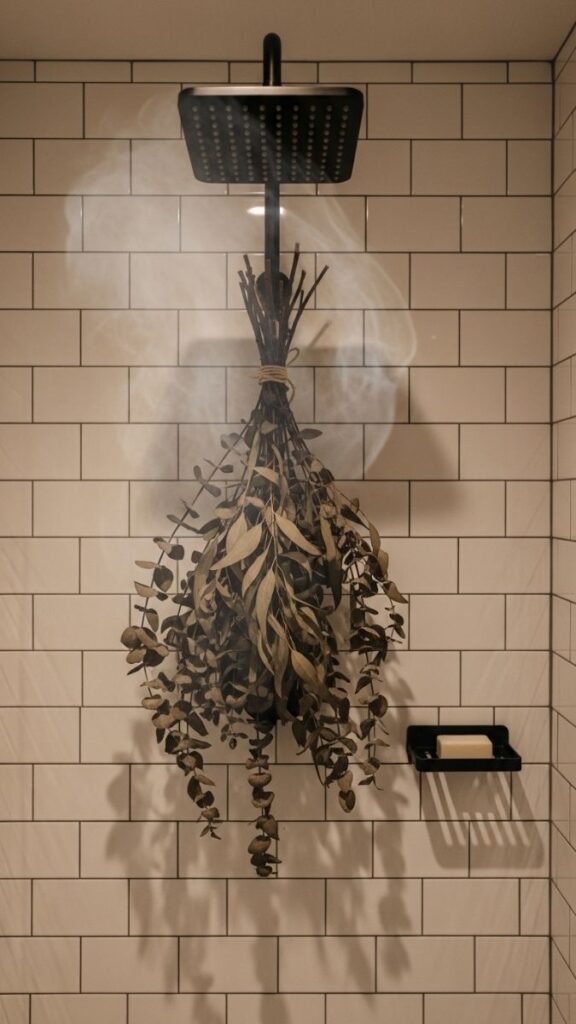 Hang Eucalyptus or Dried Botanicals From the Showerhead for a Low-Cost Spa Feel