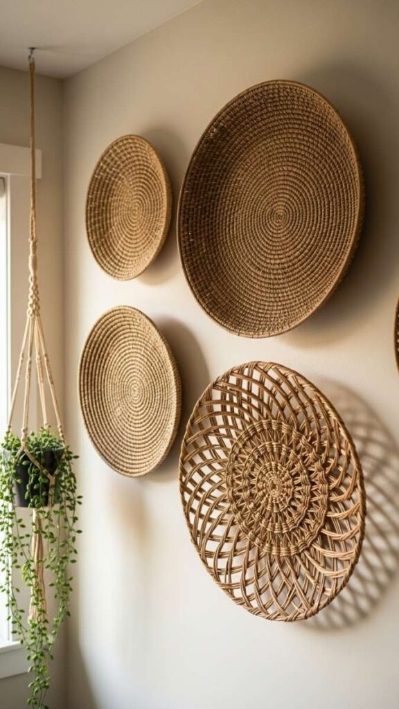 Hang Woven Wall Baskets as Art