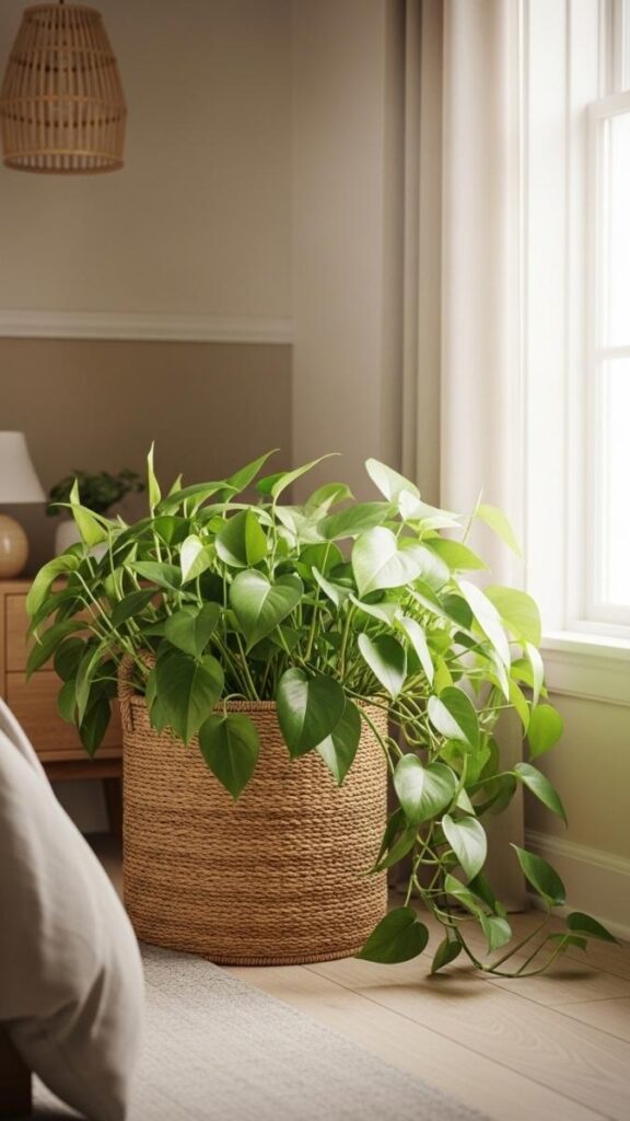 Incorporate Live Plants for Natural Texture and Air Quality