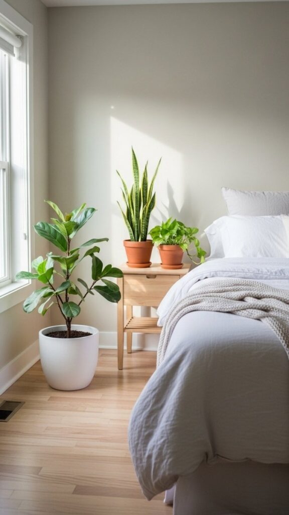 Indoor Plants in Neutral Ceramic Pots