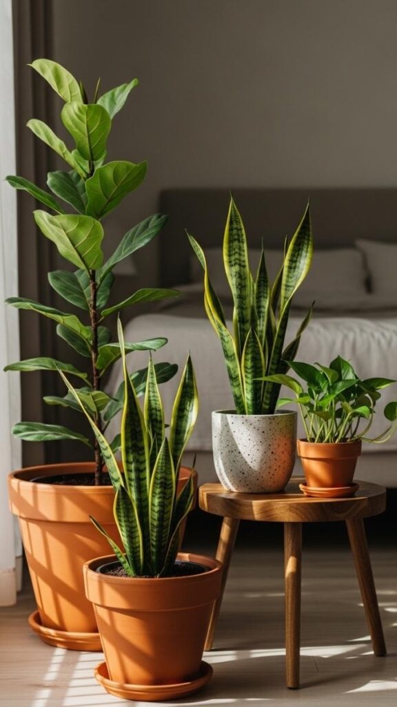 Indoor Plants in Terra Cotta and Ceramic Pots