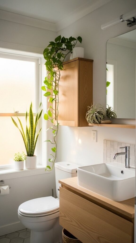 Indoor Plants Positioned for Humidity and Light