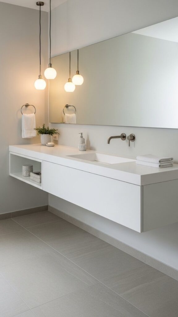 Install a Floating Vanity to Visually Extend the Floor Area